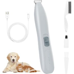 Dog Clipper, Cordless Cat Claw Hair Trimmers, 2 Speed Low Noise Pet Grooming Clippers with Stainless Widening Blade, Pet Razor with a Charging Indicator Light(Grey) in Kuwait