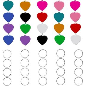HACRAHO Pet ID Tag, 20 PCS Multi-Color Blank Pet ID Tag Aluminum Double Sided Pet Id Tags with 20 PCS Key Rings for Dogs Cats, Fish-Shape in Kuwait