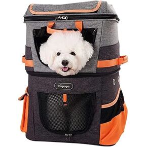 Double-Compartment pet Carrier Travel Backpack for Small Cats and Dogs, Perfect for Outdoor Sightseeing Hiking Camping Trips in Kuwait