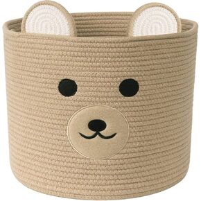 Bear Laundry Baskets Laundry Hamper Storage Basket with Handles,Decorative Basket for Living room,Woven Storage Basket for Toys Bin Pillows Blankets Clothes (Brown) in Kuwait