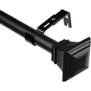 قضبان ستارة سوداء مقاس 1 انش للنوافذ من 66 الى 144 انش، مجموعة قضبان ستائر طويلة للغاية، 72-144 انش، قضيب ستارة معدني مفرد مزخرف مع دعامات (5.5-12 قدم) in Kuwait