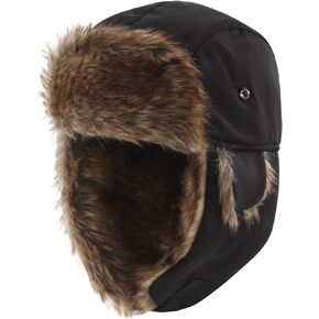 قبعة FUOITA للأطفال الصغار قبعة الصياد للأطفال قابلة للتعديل Ushanka قبعة طيار شتوية مقاومة للماء للأولاد 1T-8T