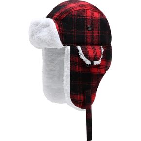 Toddler Kids Trapper Hat Boys Girls Winter Hat with Ear Flaps 1-8T | Snow Hat, Bomber Hat, Waterproof, Warm Plush Lining, Thick Cotton Padding, Ideal for Skiing & Winter Outdoor Activities in Saudi Arabia
