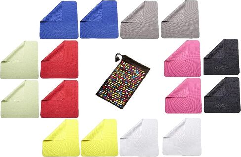 Ed Hicks 8* Premium Microfiber Screen Cleaning Cloths 7" x 7" for Cleaner iPad Tablets and Laptop Screens, Safety and Sports Glasses, Ski Goggles, Plus Sized Phones | Multi-Use Storage Pouch Included in Saudi Arabia