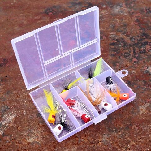 wifreo Fly Fishing Popper Lures for Sunfish Bluegill Crappie Bass Panfish Topwater Popper Fly Fishing/Pack of 10 in Kuwait