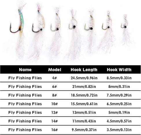 Goture 4pcs Fly Fishing Lure Streamer Assortment Shrimp Fly Fishing Flies 3D Eyes Hand-Tied Fly Flies for Trout Bass Fishing in Saudi Arabia