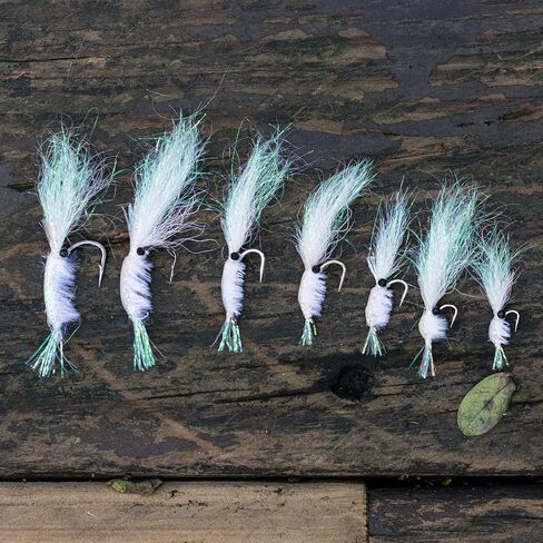 Goture 4pcs Fly Fishing Lure Streamer Assortment Shrimp Fly Fishing Flies 3D Eyes Hand-Tied Fly Flies for Trout Bass Fishing in Saudi Arabia