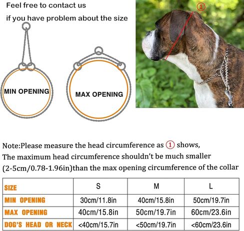 Pettom Martingale Training Chain Dog Collar Metal Slip Pet Choker Collars Chrome Plated Sturdy Rust Proof for Small Medium and Large Dogs in Kuwait