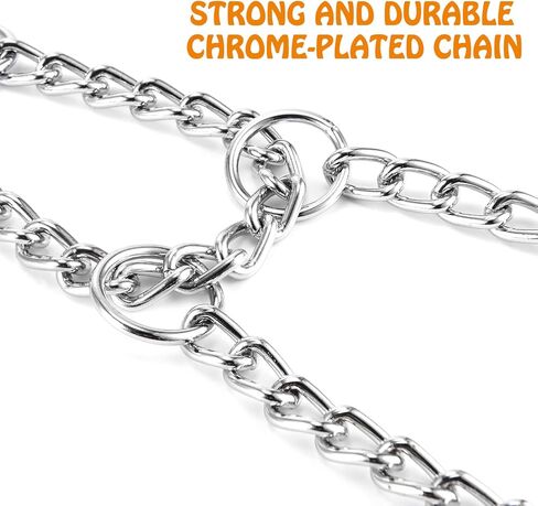Pettom Martingale Training Chain Dog Collar Metal Slip Pet Choker Collars Chrome Plated Sturdy Rust Proof for Small Medium and Large Dogs in Kuwait