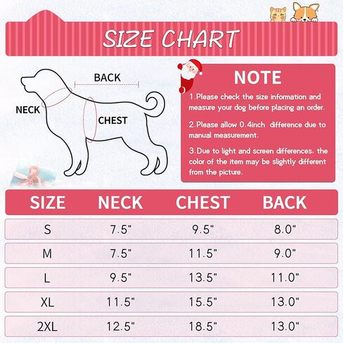 فستان عيد الميلاد للكلاب من DELIFUR - تنورة سانتا كلوز المخملية للجراء، ملابس عيد الميلاد للكلاب والبنات، ملابس شتوية للكلاب الصغيرة والقطط باللون الأحمر (X-Large) in Kuwait