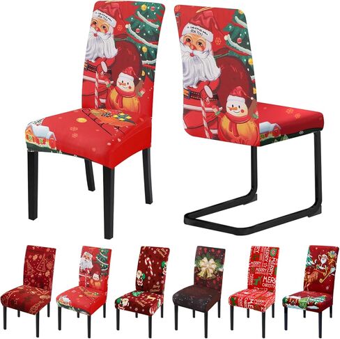 FIGOOO Chair Covers for Dining Room Set of 4 Stretch Dining Chair Covers Spandex Kitchen Chair Slipcovers Removable Washable Parson Chair Slipcovers(4Pcs,Gray Style) in Kuwait