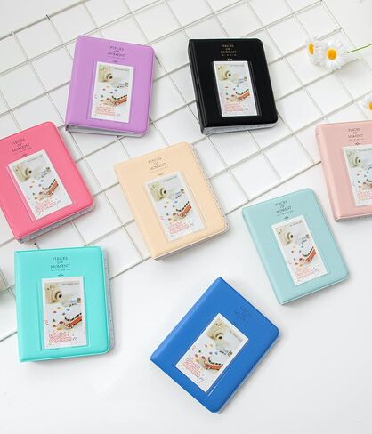 ألبومات الصور، قطعتان من ألبوم 64 جيبًا لـ Fujifilm Mini 7s 8 8+ 9 25 26 50s 70 90 بطاقة اسم الكاميرا الفورية، كتاب صور Goodsnetic لـ PIC-300P/Z2300، أبيض وأسود سموكي in Kuwait