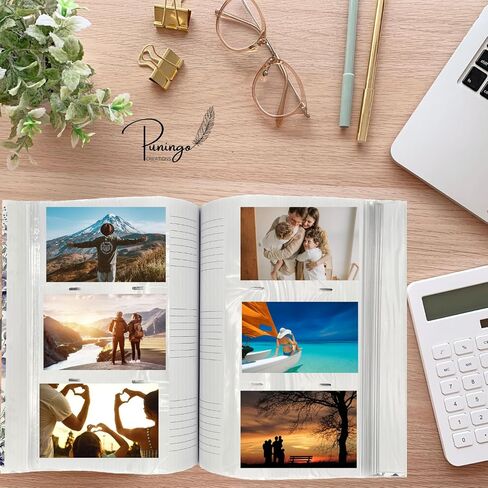 Puningo Creations - ألبوم صور - سجل قصاصات - 300 صورة - كتاب ذكريات لحفلات الزفاف والأسرة والطفل والسفر والمغامرة - مثالي لصور Instax والصور الكبيرة in Saudi Arabia
