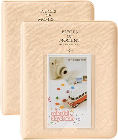 ألبومات الصور، قطعتان من ألبوم 64 جيبًا لـ Fujifilm Mini 7s 8 8+ 9 25 26 50s 70 90 بطاقة اسم الكاميرا الفورية، كتاب صور Goodsnetic لـ PIC-300P/Z2300، أبيض وأسود سموكي in Kuwait