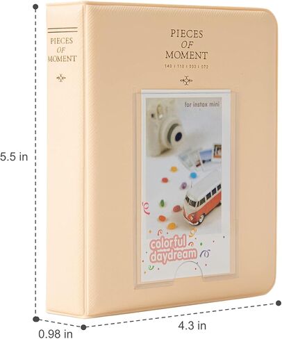 ألبومات الصور، قطعتان من ألبوم 64 جيبًا لـ Fujifilm Mini 7s 8 8+ 9 25 26 50s 70 90 بطاقة اسم الكاميرا الفورية، كتاب صور Goodsnetic لـ PIC-300P/Z2300، أبيض وأسود سموكي in Kuwait