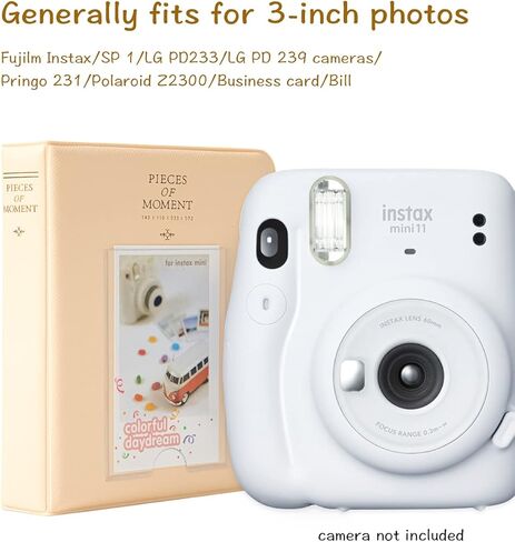 ألبومات الصور، قطعتان من ألبوم 64 جيبًا لـ Fujifilm Mini 7s 8 8+ 9 25 26 50s 70 90 بطاقة اسم الكاميرا الفورية، كتاب صور Goodsnetic لـ PIC-300P/Z2300، أبيض وأسود سموكي in Kuwait