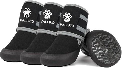 Dog Shoes,Waterproof Dog Rain Boots for Winter Snowy Day,Summer Hot Pavement,Dog Booties for Small Medium Large Dogs,Paw Protector with Reflective Strips Rugged Anti-Slip Rubber Sole Black L in Kuwait