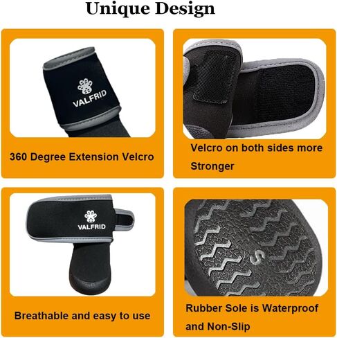 Dog Shoes,Waterproof Dog Rain Boots for Winter Snowy Day,Summer Hot Pavement,Dog Booties for Small Medium Large Dogs,Paw Protector with Reflective Strips Rugged Anti-Slip Rubber Sole Black L in Kuwait