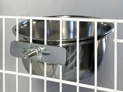 الطيور الحب 2pk الفولاذ المقاوم للصدأ الترباس على قفص حظيرة أكواب للطيور والكلاب والحيوانات الصغيرة طعام الطيور ووعاء الماء، 30 أوقية in Kuwait