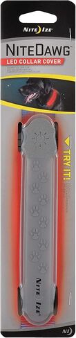 غطاء طوق Nite Ize NiteDog LED - غطاء طوق الكلب المضيء مع ملاءمة عالمية - طوق الكلب المتوهج - أطواق الكلاب المضيئة ليلاً - أطواق المشي ليلاً - وردي مع ضوء LED أحمر in Saudi Arabia