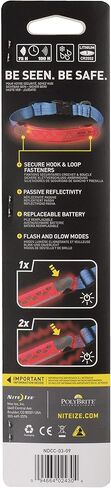غطاء طوق Nite Ize NiteDog LED - غطاء طوق الكلب المضيء مع ملاءمة عالمية - طوق الكلب المتوهج - أطواق الكلاب المضيئة ليلاً - أطواق المشي ليلاً - وردي مع ضوء LED أحمر in Saudi Arabia