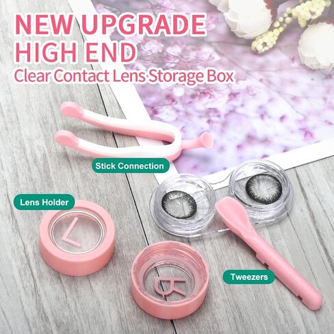 ofone Contact Lens Remover Tool, Contact Lens Applicator with Lenses Case Tweezers Soft Silicone Scoop Portable Contacts Storage Container Kit for Soft Lenses (Pink) in Kuwait