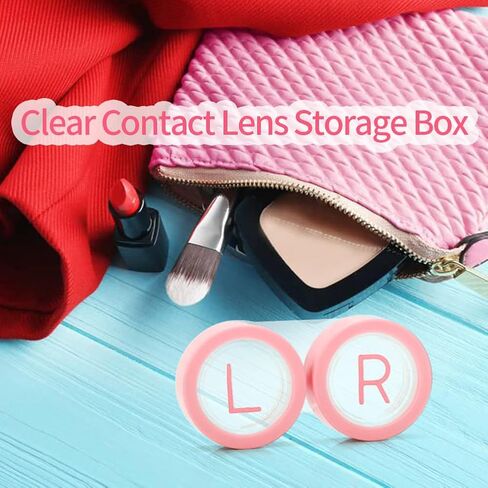 ofone Contact Lens Remover Tool, Contact Lens Applicator with Lenses Case Tweezers Soft Silicone Scoop Portable Contacts Storage Container Kit for Soft Lenses (Pink) in Kuwait