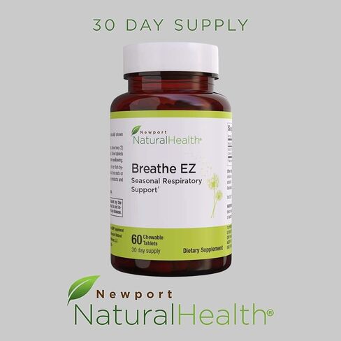 Breathe EZ: تزيل أعراض الجهاز التنفسي الموسمية، دعم الأعراض الموسمية، مكمل تخفيف الحساسية للموسم، العيون الحكة، العيون المائية، العطس، انسداد الأنف - من نيوبورت ناتشورال هيلث in Kuwait