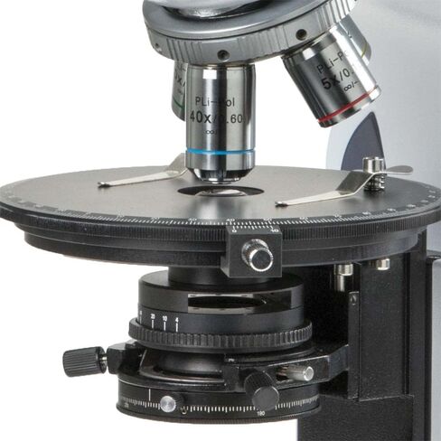 iScope Trinocular Compound Microscope EWF 10x/20mm Eyepieces, Plan Polarization PLPOLRI 5/10/20/S50x iOS Objectives, 160mm Round Stage. Rotatable 60° Polarizer Slider with Analyzer. Globe | Euromex in Saudi Arabia