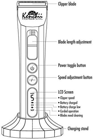 كينشي ماكينة حلاقة لاسلكية رقمية فلاش، اسود لؤلؤي - شفرة 4 في 1، شفرات قابلة للتعديل والفصل in Kuwait