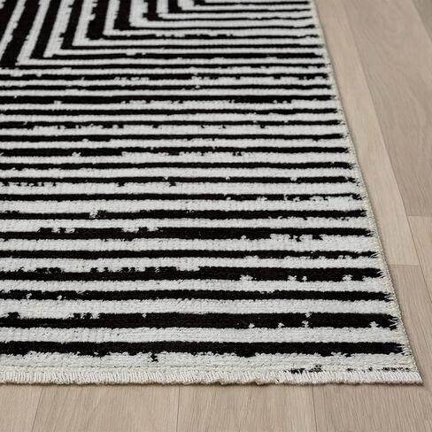 Indigo Ink - Washable Area Rug, Stain Resistant & Easy to Clean, Geometric Boho Decor (Panther Collection, 6' x 9') in Saudi Arabia
