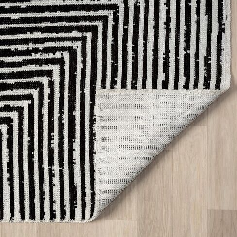 Indigo Ink - Washable Area Rug, Stain Resistant & Easy to Clean, Geometric Boho Decor (Panther Collection, 6' x 9') in Saudi Arabia