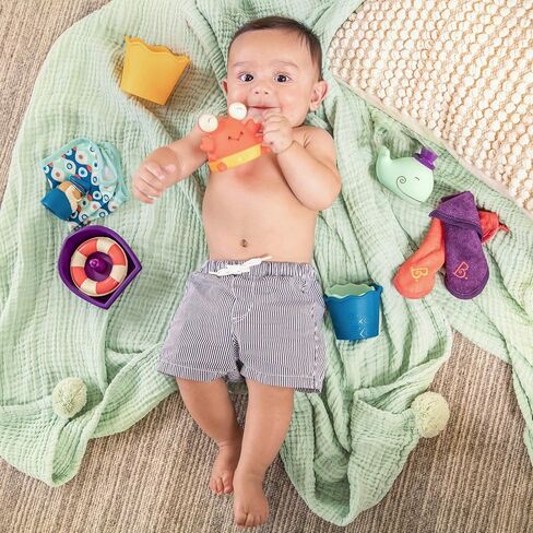 B. toys- B. baby– Baby Bath Toys –Baby Toddler Bath Tub Starter Kit (11-Pcs) For Kids- Wee B. Splashy- 0 months + in Saudi Arabia
