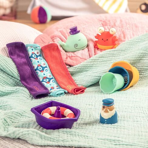 B. toys- B. baby– Baby Bath Toys –Baby Toddler Bath Tub Starter Kit (11-Pcs) For Kids- Wee B. Splashy- 0 months + in Saudi Arabia
