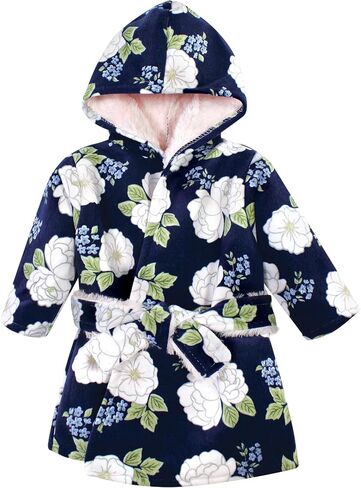 Hudson Baby Unisex Baby Mink with Faux Fur Lining Pool and Beach Robe Cover-ups, White Peonies, 18-24 Months in Saudi Arabia