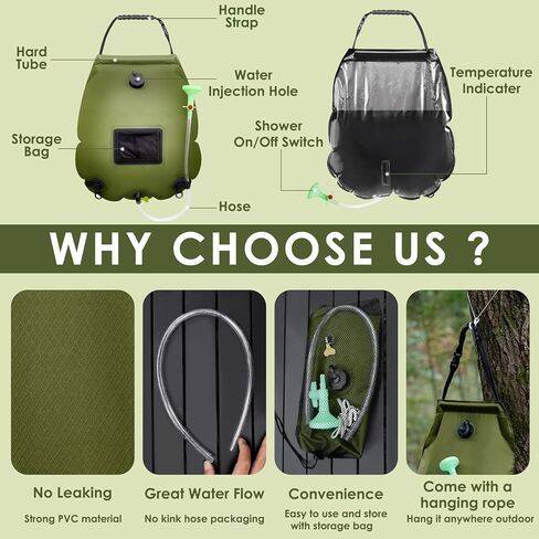 مجموعة خيمة استحمام تعمل بالطاقة الشمسية من فن اسينشالز مع مرحاض محمول، 5 قطع، خيمة خصوصية منبثقة، مرحاض قابل للطي XL، شنطة استحمام 5 جالون، 10 عبوات جل للنفايات السائلة، 12 كيس للمرحاض، للتخييم، سهلة in Kuwait