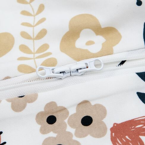 بطانية نوم للأطفال من HOUSBAY قابلة للارتداء مصنوعة من القطن بنسبة 100%، عبوة واحدة من كيس قماط للأطفال الصغار للجنسين 0.5 TOG مع سحاب ثنائي الاتجاه (زهرة، مقاس M) in Kuwait