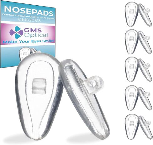 جي ام اس وسائد انف من السيليكون ببرغي مقاس 13 ملم للنظارات والنظارات الشمسية والعينين - 5 ازواج in Kuwait