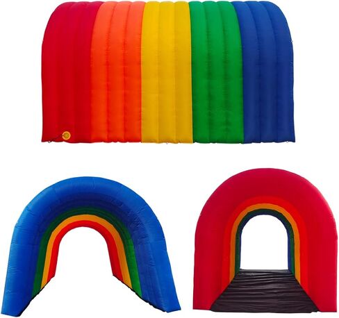 خيمة نفق قابلة للنفخ بالوان قوس قزح مع منفاخ هواء وسجادة قابلة للفصل للمناسبات الخارجية من فينفجوز in Kuwait