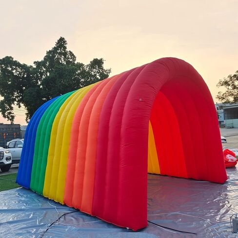 خيمة نفق قابلة للنفخ بالوان قوس قزح مع منفاخ هواء وسجادة قابلة للفصل للمناسبات الخارجية من فينفجوز in Kuwait