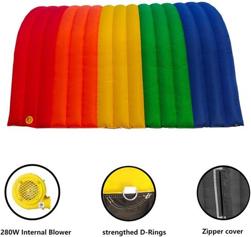 خيمة نفق قابلة للنفخ بالوان قوس قزح مع منفاخ هواء وسجادة قابلة للفصل للمناسبات الخارجية من فينفجوز in Kuwait