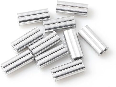 jjzs 50 حزمة بطة شرك العقص لتكساس تزوير خط شرك تجعيد أسلاك الألومنيوم كم تناسب 1/8'' حبل وكابل بطة شرك موصلات الأسلاك المكشكش in Kuwait