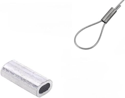 jjzs 50 حزمة بطة شرك العقص لتكساس تزوير خط شرك تجعيد أسلاك الألومنيوم كم تناسب 1/8'' حبل وكابل بطة شرك موصلات الأسلاك المكشكش in Kuwait