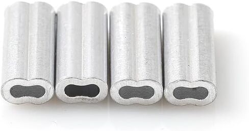 jjzs 50 حزمة بطة شرك العقص لتكساس تزوير خط شرك تجعيد أسلاك الألومنيوم كم تناسب 1/8'' حبل وكابل بطة شرك موصلات الأسلاك المكشكش in Kuwait