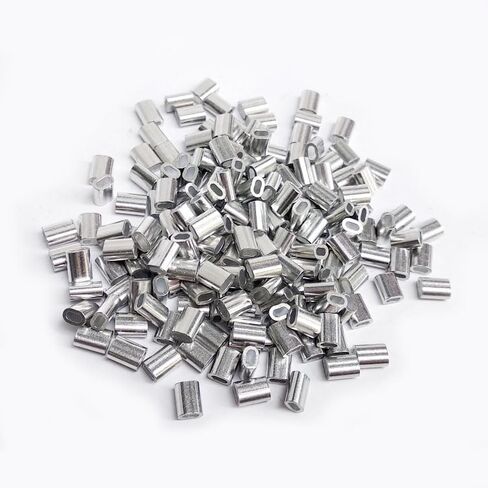 jjzs 50 حزمة بطة شرك العقص لتكساس تزوير خط شرك تجعيد أسلاك الألومنيوم كم تناسب 1/8'' حبل وكابل بطة شرك موصلات الأسلاك المكشكش in Kuwait