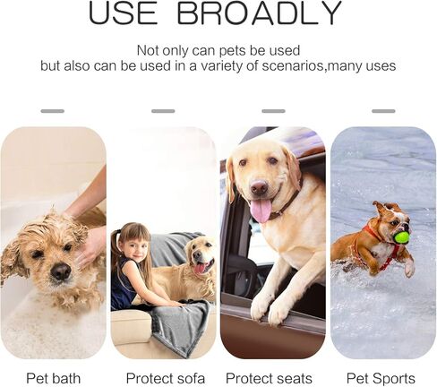 SUNLAND منشفة الكلب سوبر لينة الكلب منشفة تجفيف منشفة حمام الكلب فائقة الامتصاص مع طباعة مخلب مطرزة in Kuwait