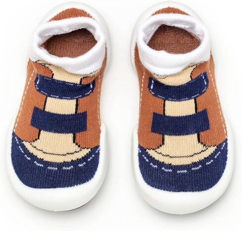 أحذية Komuello للرضع والأطفال الصغار، مشاية أولى قابلة للسحب، جزء سفلي غير قابل للانزلاق، قطن ناعم، أحذية جورب ممتازة - مشاية in Kuwait