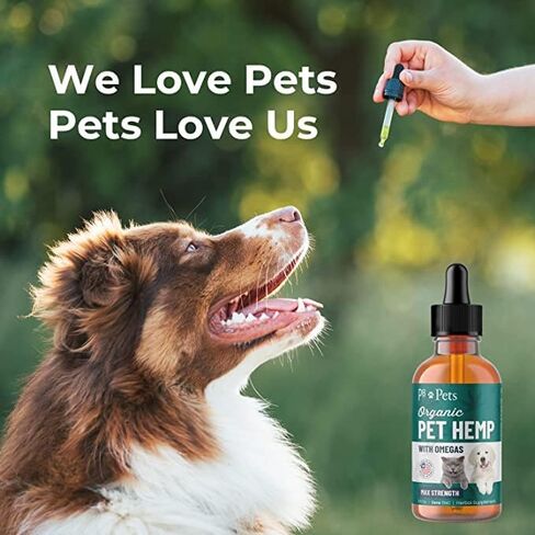 زيت القنب من PB Pets للكلاب والقطط - ينمو عضويًا - صُنع في الولايات المتحدة الأمريكية - يساعد في علاج القلق والورك والمفاصل والألم والتهاب المفاصل والإجهاد - مع مركب أوميغا in Saudi Arabia