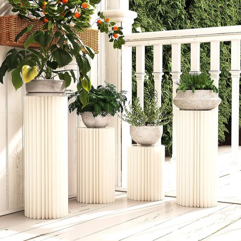 Foldable pedestal stands for display, Paper Column Flower Stands, Cylinder Stands for Party,And Plant Stands,Ideal for Decorating Weddings, Birthday Parties, Showcasing Art, And Collectibles（4PCS) in Saudi Arabia