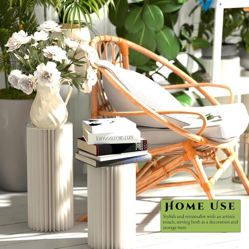 Foldable pedestal stands for display, Paper Column Flower Stands, Cylinder Stands for Party,And Plant Stands,Ideal for Decorating Weddings, Birthday Parties, Showcasing Art, And Collectibles（4PCS) in Saudi Arabia